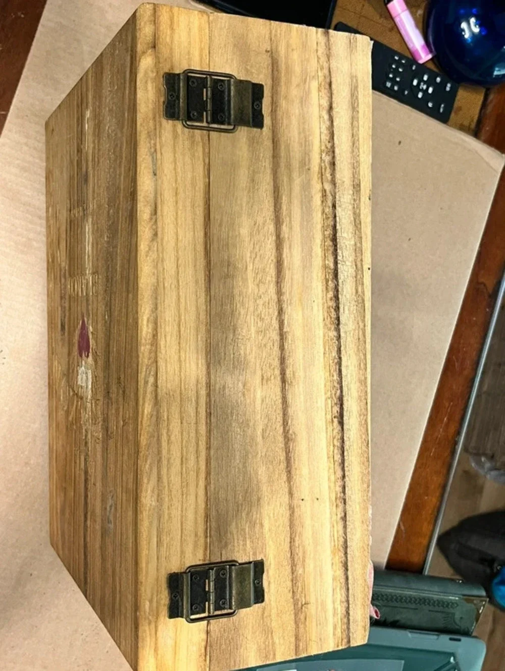 Vintage Tequila Corazón de Agave Blanco Empty Wooden Gift Storage Box